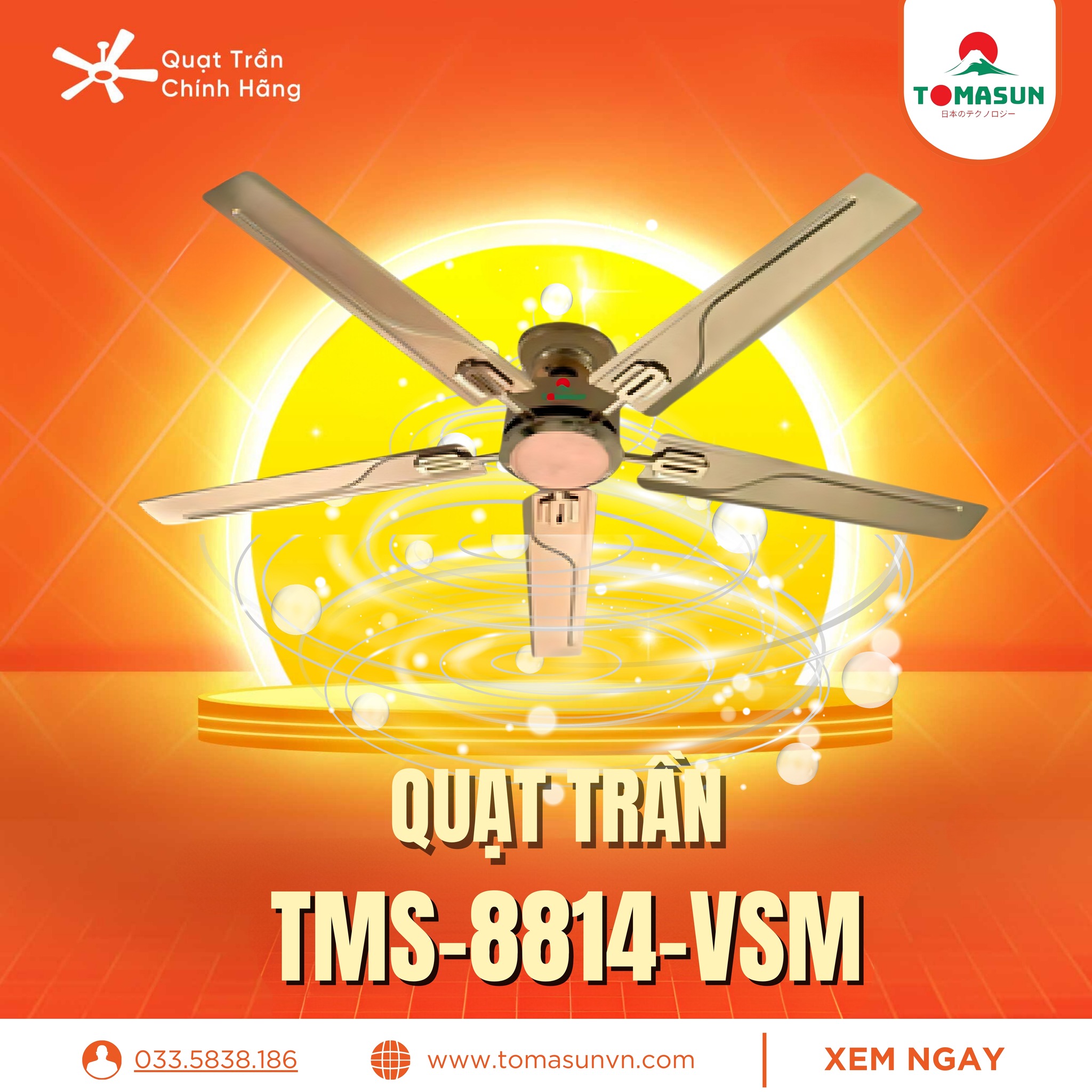 so sánh quạt trần điện cơ và Tomasun